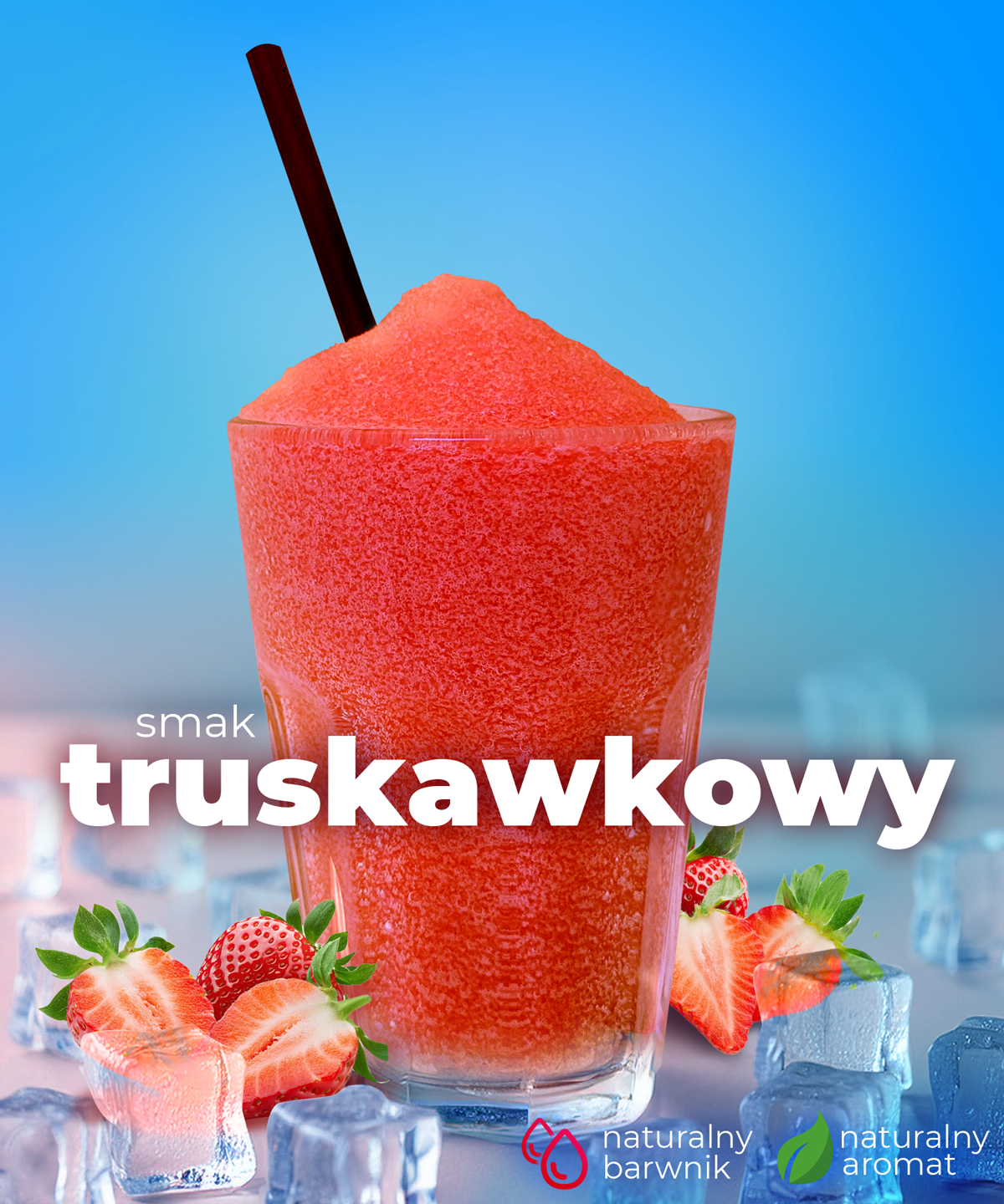 Granita w proszku o smaku truskawkowym