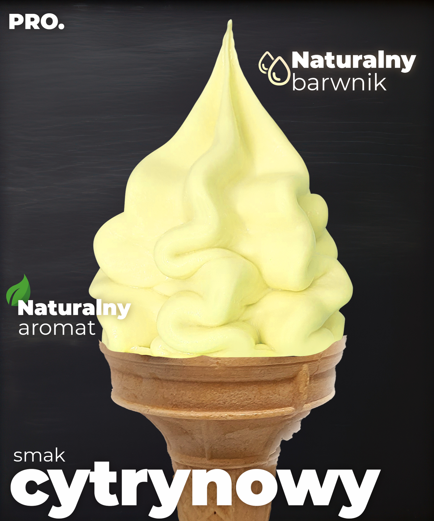 Lemon flavored Soft Serve Ice Cream Powder - PRO.