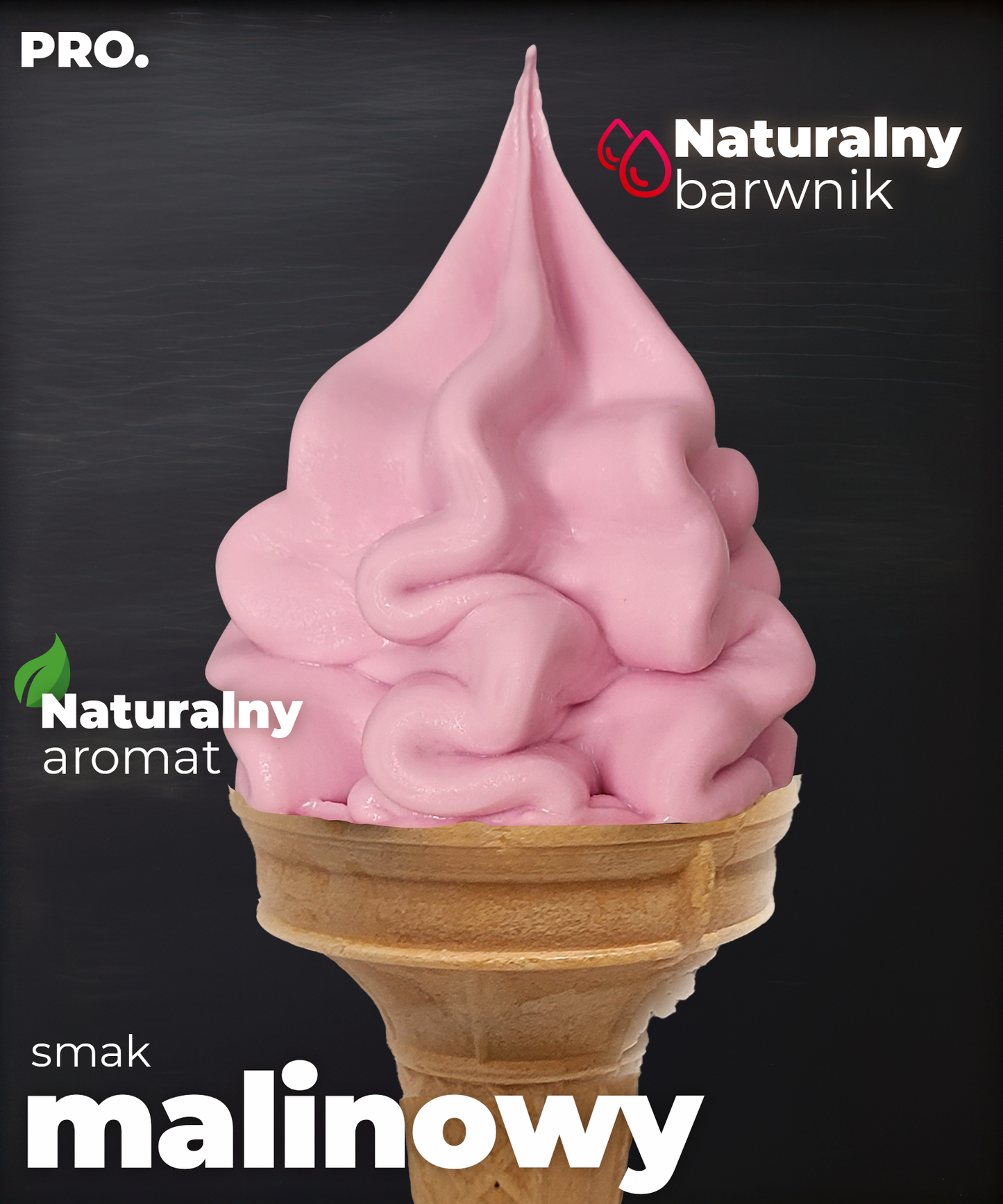 Raspberry-flavored Soft Serve Ice Cream Powder - PRO.