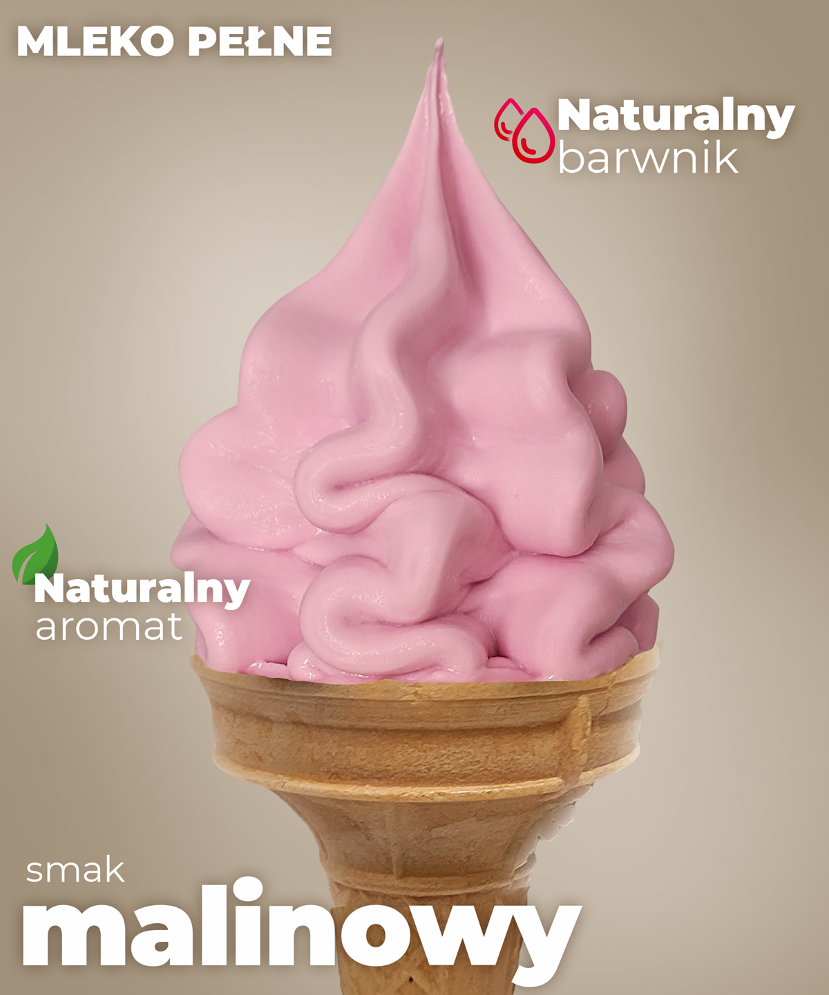 Raspberry Flavored Soft Serve Ice Cream Powder - Premium