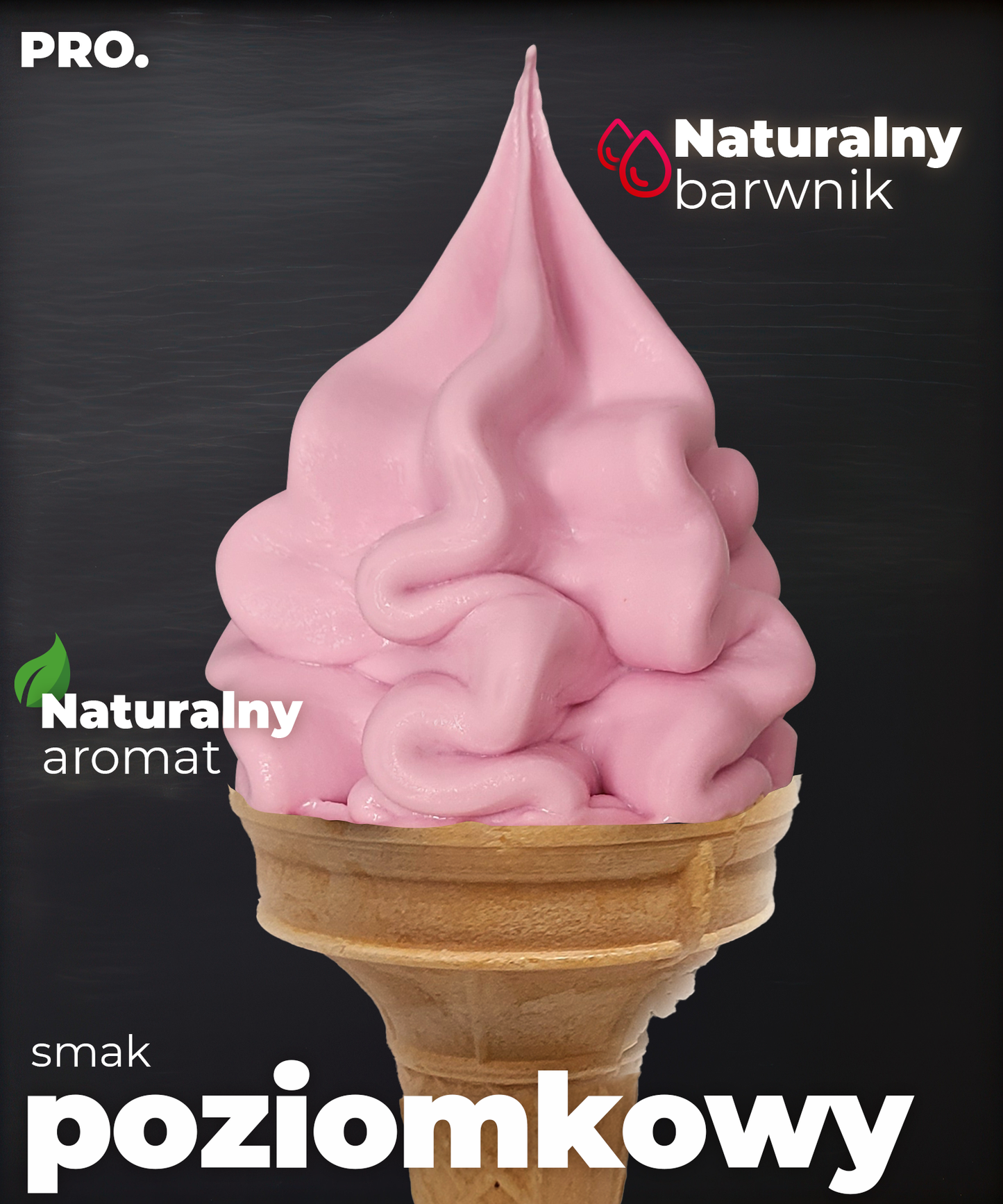 Lody o smaku poziomkowym - PRO.